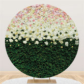 Runden Rosa Weiß Blumen Grün Blätter Hochzeit Hintergrund